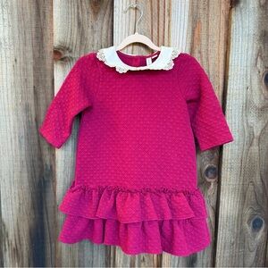 Quilted Burgundy Red Toddler Dress